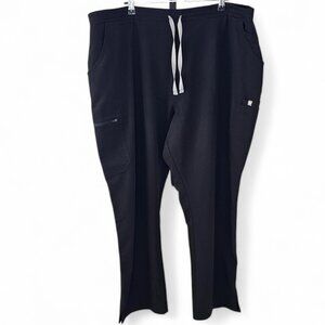 FIGS Technical Collection Womens Classic Black Straight Leg Scrub Pants,Size XXL